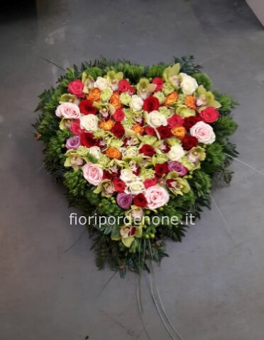 CUORE 60CM TONALITA' VERDE ROSSO ROSA
