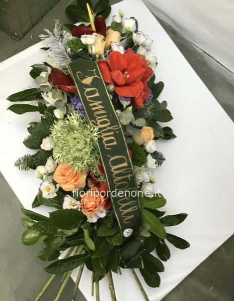 Mazzo funebre confezione delux