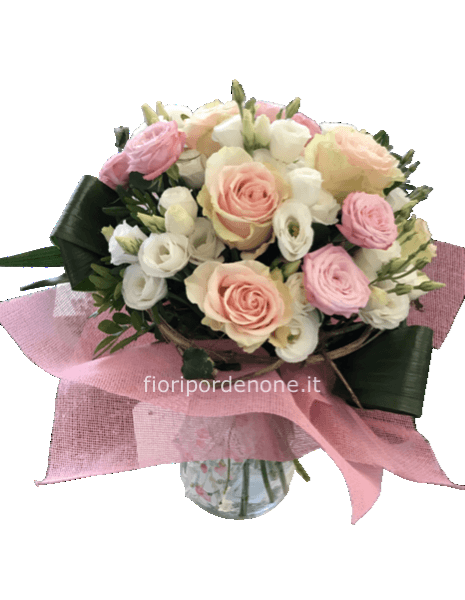 Bouquet bianco e rosa