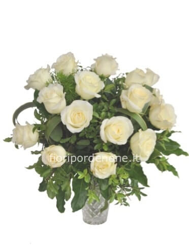 Bouquet di 9 roselline bianche
